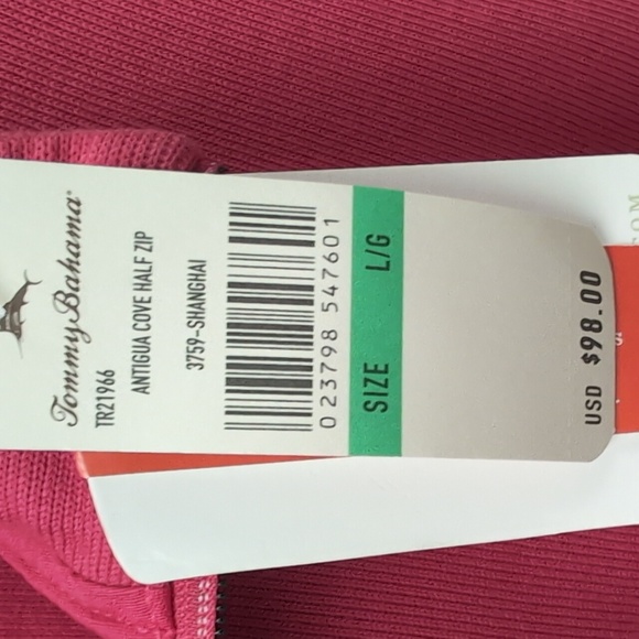 Tommy Bahama Men's Salmon Pink Half-Zip Sweater. Size L (New With Tags) - Picture 4 of 4